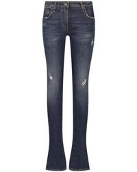 Dolce & Gabbana - Blaue skinny-fit denim jeans mit used-effekt - Lyst