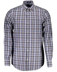 GANT - Blaues Langarm-Button-Down-Hemd - Lyst