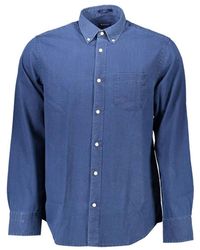 GANT - Blauw Katoenen Overhemd - Lyst