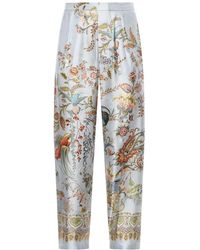Etro - Broeken ,Blauw ,Leer Tapered Broeken - Lyst