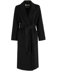 IVY & OAK - Schwarzer Wollmantel Mit Revers - Lyst