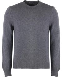 Malo - Kasjmier Crew-Neck Sweater Geribbelde Gebreide Randen - Lyst