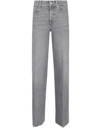 7 For All Mankind - High-Waist Weit Ausgestellte Blaue Jeans - Lyst