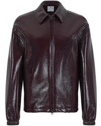 Courreges - Jassen ,Bruin ,Leer Coated Leather Jacket - Lyst