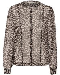 Cream - Overhemden ,Bruin ,Luipaardprint Shirt Met Transparante Kwaliteit - Lyst