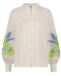 FABIENNE CHAPOT - Overhemden ,Wit ,Katoen Gebloemde Geborduurde Blouse Marielle - Lyst