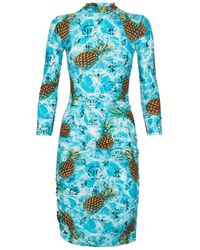 Philipp Plein - Kleedjes ,Veelkleurig ,Short Dress Pineapple Skies - Lyst