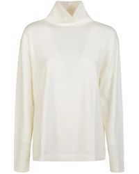 P.A.R.O.S.H. - Truien & Vesten ,Wit ,Wol Lime 25 Turtle Neck Sweater - Lyst