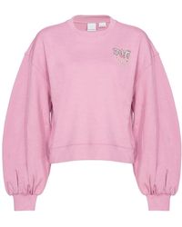 Pinko - Love birds bestickter boxy-sweatshirt in rosa o - Lyst