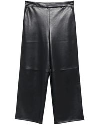Max Mara - Broeken ,Blauw ,Katoen Wijde Jersey Broek - Lyst
