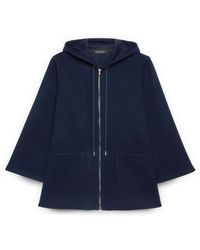 FIORELLA RUBINO - Jassen ,Blauw ,Wol Wollen Jack Met Capuchon - Lyst