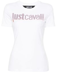 Just Cavalli - Weißes logo t-shirt - Lyst