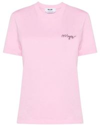 MSGM - Magliette rosa per donne - Lyst
