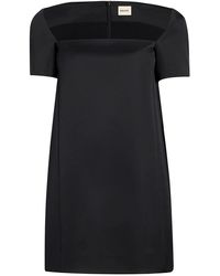 KHAITE - Schwarzes minikleid quadratischer ausschnitt elegantes kleid - Lyst