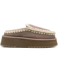 Mou - Schoenen ,Grijs ,Suède Clog Eskimo Platform - Lyst