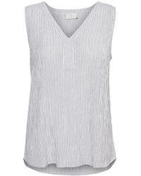 Kaffe - Tops ,Veelkleurig ,Gestreepte V-Hals Top Klassieke Silhouet - Lyst