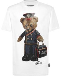 Philipp Plein - Ronde Hals T-Shirt Vol Met Stenen Teddybeer - Lyst
