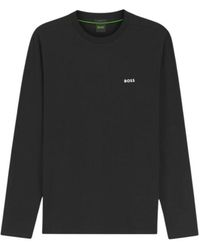 HUGO - Tee Long Stretch-Katoen T-Shirt Met Lange Mouwen - Lyst