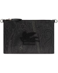 Etro - Schultertasche mit logo-förmigem patch - Lyst