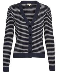Part Two - Marine Gestreifter Cardigan Mit V-Ausschnitt - Lyst
