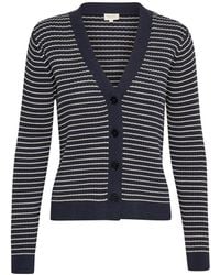 Part Two - Truien & Vesten ,Veelkleurig ,Katoen Gestreepte Vest Met V-Hals - Lyst