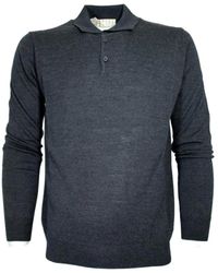 Cashmere Company - Truien & Vesten ,Grijs ,Wol Polo Sweater - Lyst