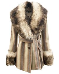 Marc Jacobs - Fur Trim Coat - Lyst