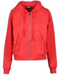 DIESEL - Hoodies & Sweatvesten ,Rood ,Katoen Sweatshirt - Lyst