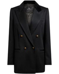 Etro - Jassen ,Zwart ,Wol Double-Breasted Wollen Jas - Lyst