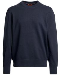 Parajumpers - Hoodies & Sweatvesten ,Blauw ,Katoen Basic Braw Crewneck Sweater - Lyst