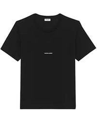 Saint Laurent - Logo Cotton T-Shirt - Lyst