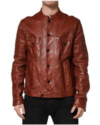 Dolce & Gabbana - Button Down Biker Jacket - Lyst