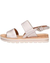 Gabor - Bequeme Metallic-Sandalen Mit Elastischem Riemen - Lyst