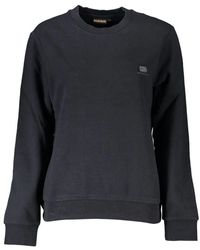 Napapijri - Schwarzer sweatshirt mit besticktem logo - Lyst