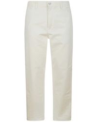 Carhartt - Witte Katoenen Broek Met Zakken - Lyst
