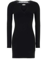 Alexander Wang - Stretch Viscose Blend Mini Jurk - Lyst