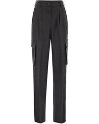 Herno - High-Waisted Geplooide Cargobroek - Lyst