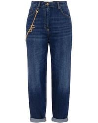 Elisabetta Franchi - Jeans Met Juwelenketting - Lyst