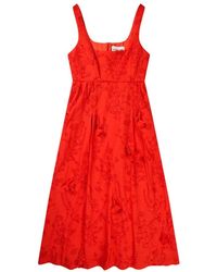 Munthe - Kleedjes ,Rood ,Katoen Elegante Bloemenjurk - Lyst