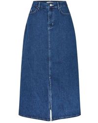 Masai - Rokken ,Blauw ,Denim Maxi Denim Rok - Lyst