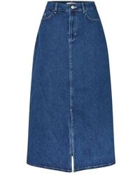 Masai - Rokken ,Blauw ,Denim Maxi Denim Rok - Lyst