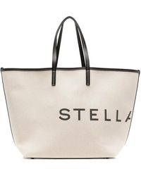 Stella McCartney - Eco salt and pepper canvas tote bag - Lyst