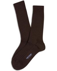 Marcoliani - Extrafijne Merino Geribbelde Sok Tot Halverwege De Kuit - Lyst