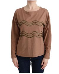 John Galliano - Tops ,Bruin ,Katoen Bruine Katoenen Trui Met Studs - Lyst