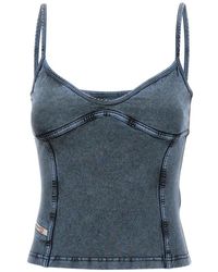 DIESEL - Blau Denim Korsett Mit Stilvollen Nähten - Lyst