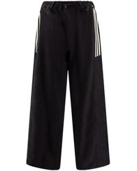 Y-3 - Broeken ,Zwart ,Wijde Pijpen Broek - Lyst