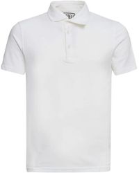 Fedeli - Tops ,Wit ,Katoen Jersey Katoen Flex Polo Met Korte Mouwen - Lyst