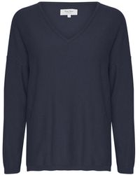 Part Two - Truien & Vesten ,Blauw ,Katoen Gestreepte Gebreide Trui Donkerblauw - Lyst