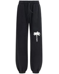 Palm Angels - Broeken ,Zwart ,Katoen Palm Tree Trainingsbroeken - Lyst