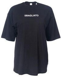 Aspesi - Tops ,Zwart ,Katoen T-Shirt Con Stampa Sbagliato - Lyst